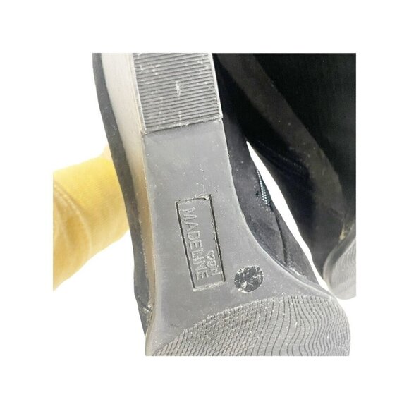 Madeline Girl Black Suede Wedge Ankle Boots with Zipper Women's Size 8.5 Fall - Picture 7 of 8